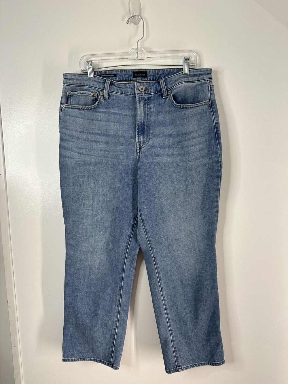 Talbots Modern Ankle Jeans Size 14 Light Wash High Rise Non Distressed